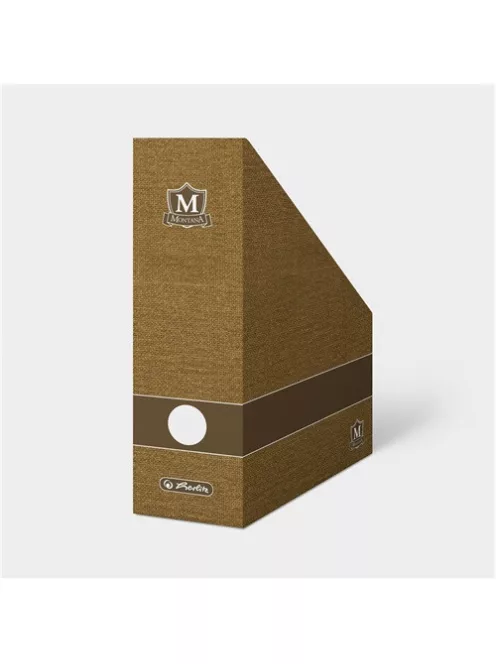 Herlitz Iratpapucs karton összehajtható Herlitz Montana A/4 11 cm gerinccel piros/barna csíkos