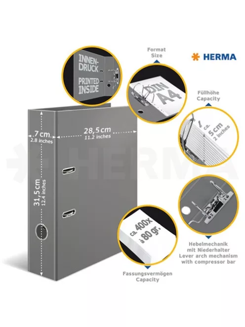 Herma Iratrendező Herma A/4 70 mm gerinccel Víz