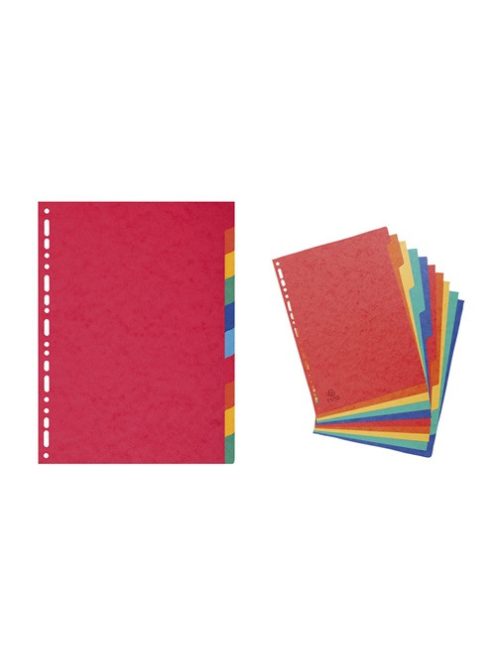 Exacompta Elválasztólap karton Exacompta A/4 10 részes színes 225 g