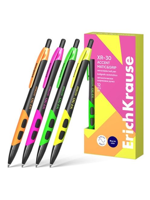 ErichKrause Golyóstoll ErichKrause XR-30 Matic&Grip Accent 0.7 mm kék vegyes színek