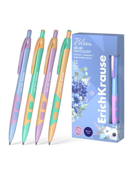 ErichKrause Golyóstoll ErichKrause XR-30 Matic&Grip Pastel Bloom 0.7 mm kék vegyes színek