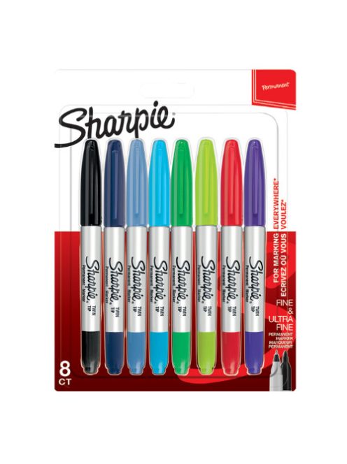 Sharpie Marker Sharpie TwinTip 0,5 mm gömbölyű 8 db-os kszt.