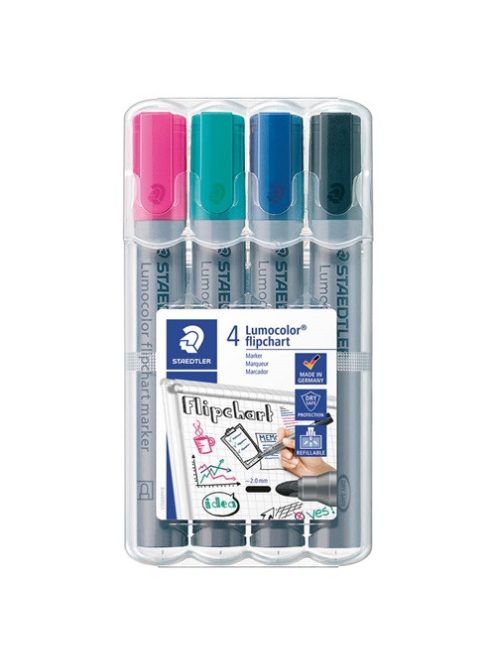 Staedtler Táblamarker Staedtler Lumocolor flipchart kerek 4 db-os klt. (pink, türkiz, kék, fekete)