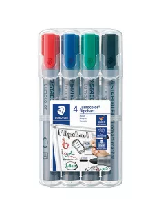   Staedtler Táblamarker Staedtler Lumocolor flipchart kerek 4 db-os klt. (piros, kék, zöld, fekete)