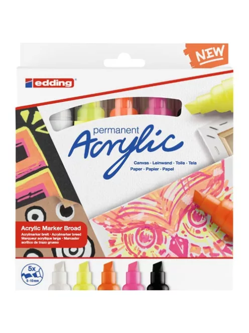 Edding Acrylic Akril marker Edding 5000 B (5-10 mm) Neon 5 db-os klt.