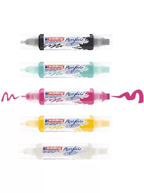 Edding Acrylic Akril marker Edding 5400 3D Double Liner (2-3 mm/5-10 mm) kétvégű Basic 5 db-os klt.