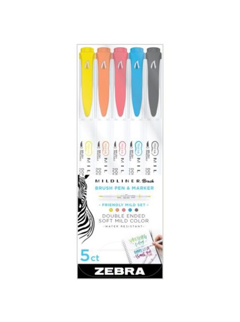 Zebra Ecsetirón Zebra Mildliner Brush&Marker Friendly 5-ös készlet
