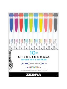   Zebra Ecsetirón Zebra Mildliner Brush&Marker 10-es készlet (Friendly, Refresh)