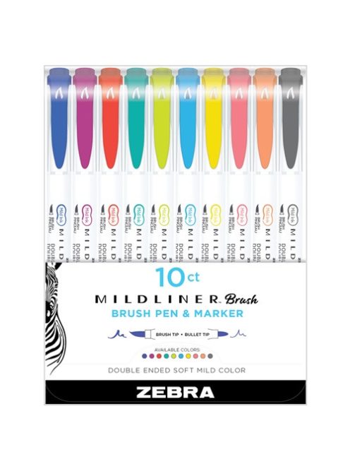 Zebra Ecsetirón Zebra Mildliner Brush&Marker 10-es készlet (Friendly, Refresh)
