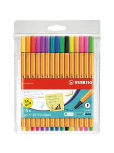 Stabilo Tűfilc Stabilo point 88 10+5 neon 15 db-os klt