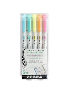   Zebra Szövegkiemelő Zebra Mildliner Highlighter Fluorescent 5-ös készlet