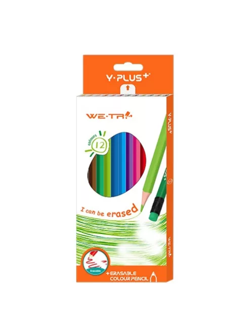 Y-Plus Színes ceruza  Y-Plus+ We-Tri 12 db-os klt. háromszögletű radíros