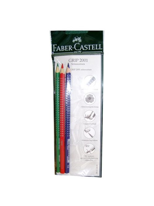 Faber-Castell Színes ceruza Faber-Castell Grip 2001 3 db-os klt. (piros-kék-zöld)