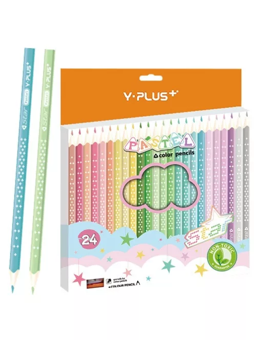 Y-Plus Színes ceruza Y-Plus+ STAR PASTEL 24 db-os klt. hegyezővel