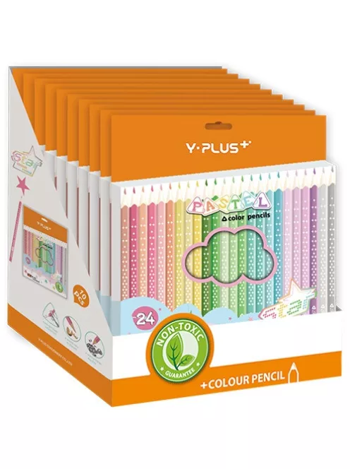 Y-Plus Színes ceruza Y-Plus+ STAR PASTEL 24 db-os klt. hegyezővel