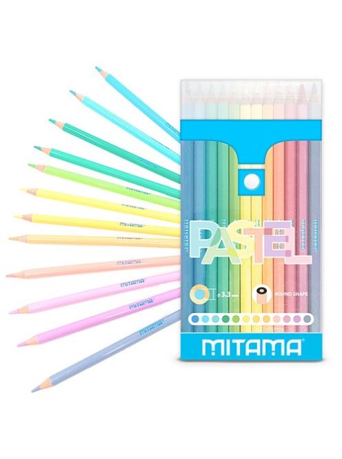 Mitama Színes ceruza Mitama Pastel 12 db-os klt. kerek, újrahasznosított