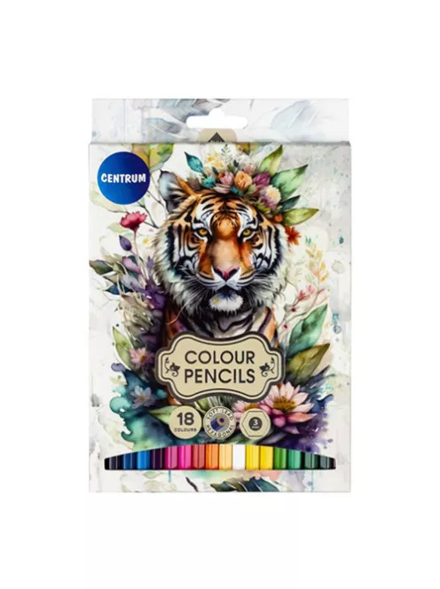 Centrum Színes ceruza Centrum TIGER hatszögletű 18 db-os klt.-ben