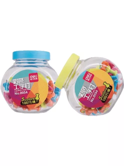 Deli Térképtű VIVID 23 mm színes 100 db/doboz