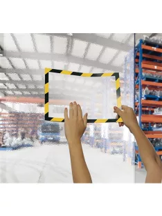   Durable Információs tábla Durable Duraframe Security A/4 öntapadó hátlappal és mágneses kerettel  sárga-fek