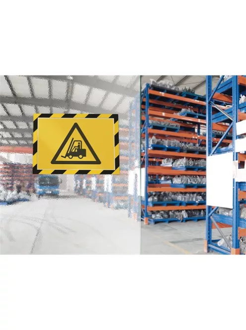 Durable Információs tábla Durable Duraframe Security A/4 öntapadó hátlappal és mágneses kerettel  sárga-fek