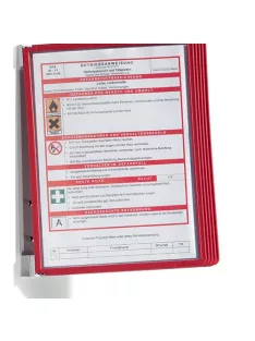   Durable Bemutatótábla-tartó Durable Vario fali 5 db-os táblával piros