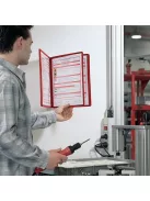 Durable Bemutatótábla-tartó Durable Vario fali 5 db-os táblával piros
