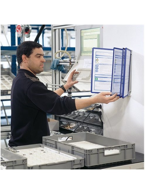 Durable Bemutatótábla-tartó Durable Vario fali 5 db-os táblával kék
