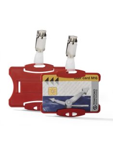   Durable Névkitűző Durable 85x54 mm biztonsági kártyához piros