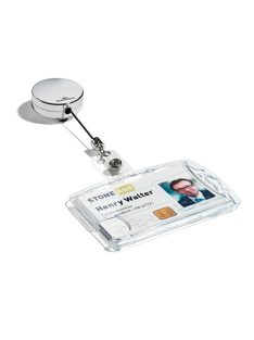   Durable Névkitűző tartó Durable króm patentos kihúzható 85 cm szürke