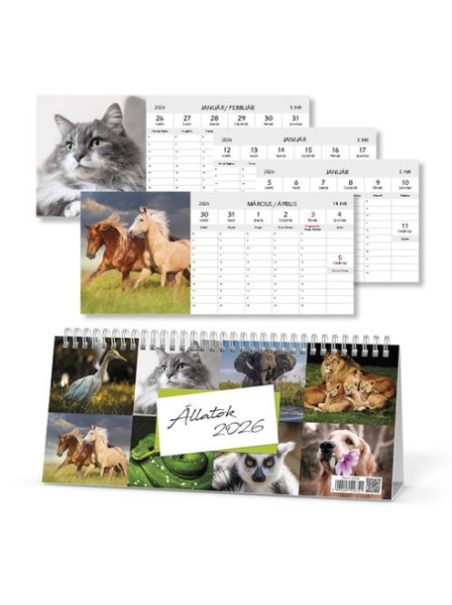 PD Calendar Naptár Csonka asztali pd Állatok 2026