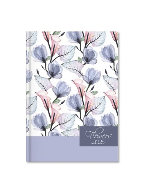 PD Calendar Határidőnapló Period Flowers B/6 heti Blue papír 2025