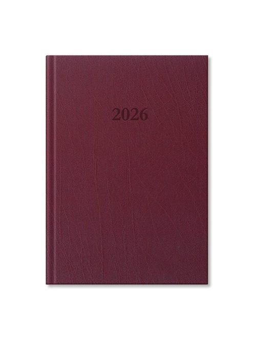 PD Calendar Határidőnapló Period Standard A/5 napi bordó műbőr 2026