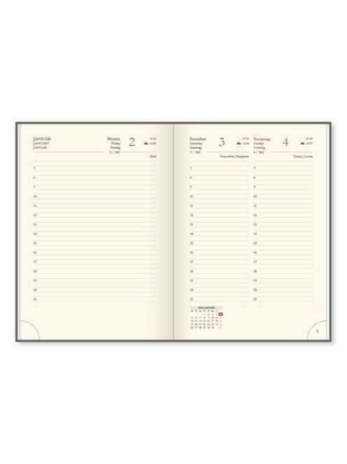 PD Calendar Határidőnapló Period Chamois A/5 napi körbev. zöld 2026