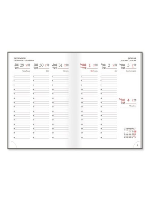 PD Calendar Határidőnapló Period Border B/5 heti körbev. Rózsa 2026