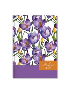   PD Calendar Határidőnapló Period Flowers B/6 heti Purple papír 2026