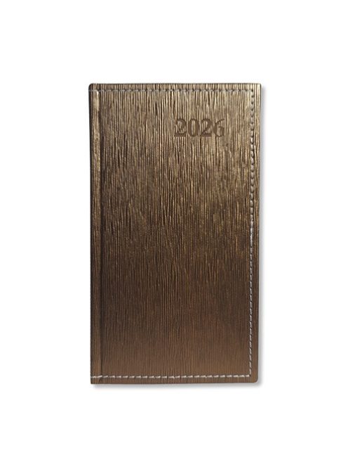 PD Calendar Határidőnapló Period Lamé Zsebnaptár álló körbev. Lamé bronz 2026