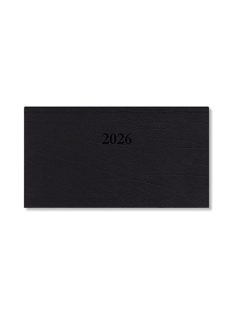   PD Calendar Határidőnapló Period Standard Zsebnaptár fekvő fekete műbőr 2026