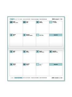 PD Calendar Naptár Tűzött mini zseb fekvő White 2026