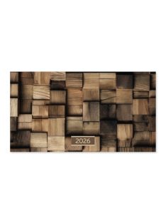 PD Calendar Naptár Tűzött mini zseb fekvő Wood 2026