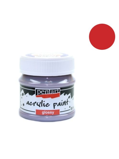 Pentart Kreatív akrilfesték Pentart fényes 50 ml kármin piros