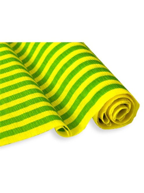 Jolly Krepp-papír Jolly 50x200 cm 28g/m2 sárga zöld csíkos