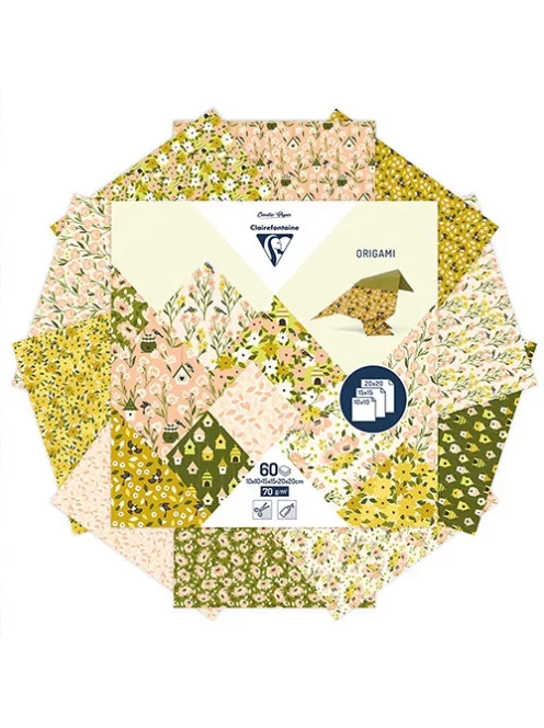 Clairefontaine Origami Clairefontaine 60 lap, 3 méret, Tavasz
