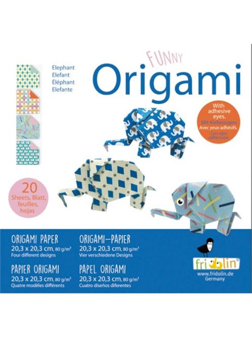 Fridolin Origami Fridolin Funny Elefánt 20x20 cm 20 lap/csomag