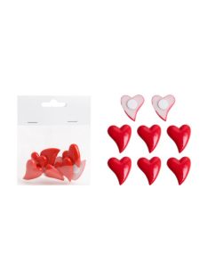   Noname Kreatív dekoráció szív öntapadós 8 db/csomag piros( polirezin)