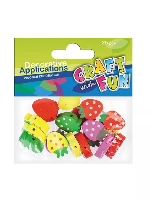 Craft with Fun Kreatív CF fa figura eper 25 db/csomag