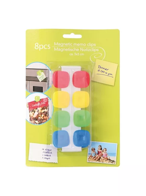 Noname Hűtőmágnes 2,5 x 2,5 cm műanyag klip 8 db/csomag