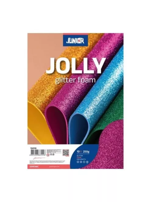 Junior Kreatív Junior csillámos dekor gumilap A/4, rózsaszín, 10 db/csomag