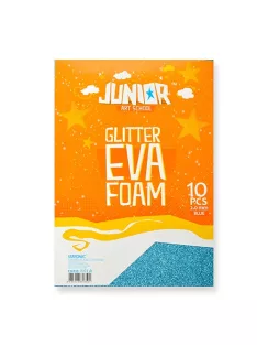   Junior Kreatív Junior csillámos dekor gumilap A/4, kék, 10 db/csomag