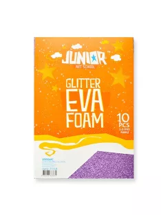   Junior Kreatív Junior csillámos dekor gumilap A/4, lila, 10 db/csomag