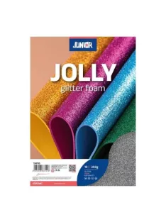   Junior Kreatív Junior csillámos dekor gumilap A/4, ezüst, 10 db/csomag